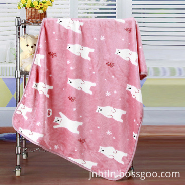 High quality coral fleece travel photo printed polar fleece blanket